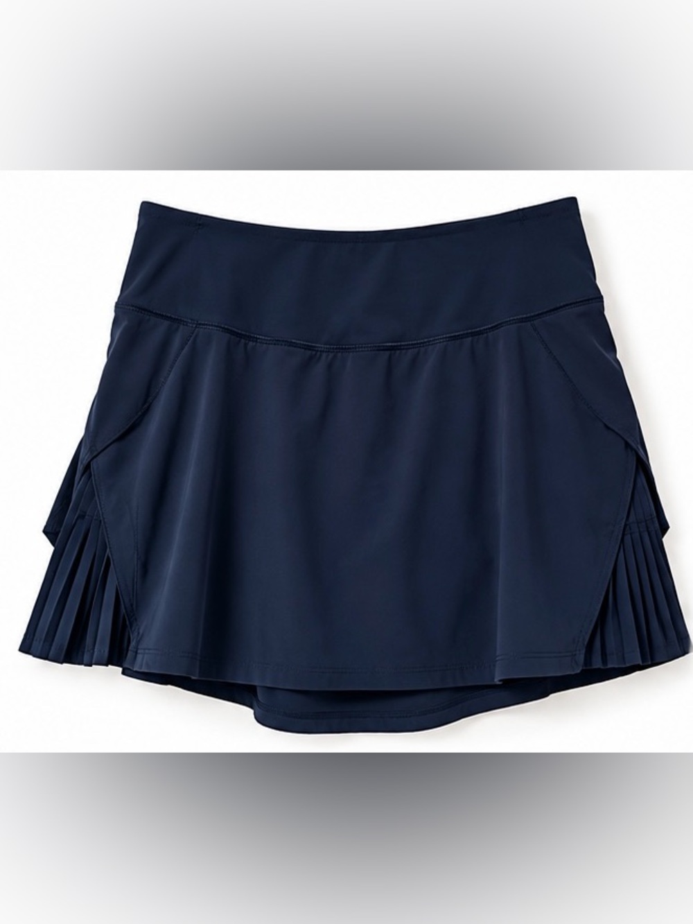 Navy Athletic Tennis Skort with Pleated Sides